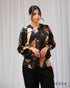 Fluid Elegance: Round-Neck Crush Satin Top 70751